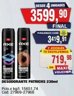 Maxiconsumo Axe desodorante patrichs oferta