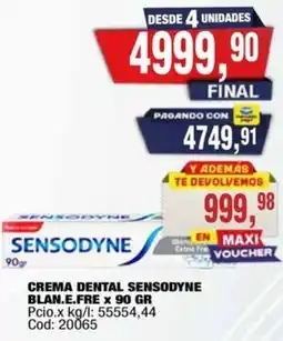 Maxiconsumo Sensodyne crema dental blan.e.fre oferta