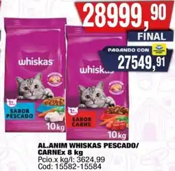 Maxiconsumo Whiskas al.anim whiskas pescado/ carne oferta