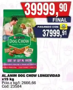 Maxiconsumo Purina dog chow al.anim longevidad oferta