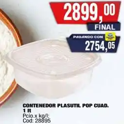 Maxiconsumo Contenedor plasutil pop cuad. oferta
