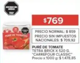 Carrefour Carrefour classic puré de tomate tetra brick oferta
