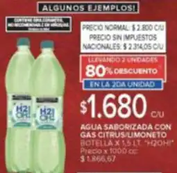 Carrefour H2oh! agua saborizada con gas citrus/limoneto botella oferta
