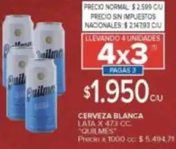 Carrefour Quilmes cerveza blanca lata oferta