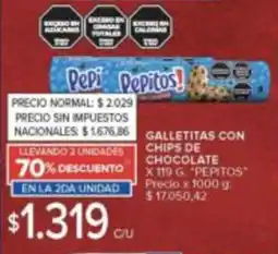 Carrefour Pepitos galletitas con chips de chocolate oferta