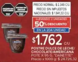 Carrefour Danette postre dulce de leche/ chocolate/americana pote oferta