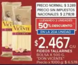 Carrefour Don vicente fideos tallarines bolsa oferta