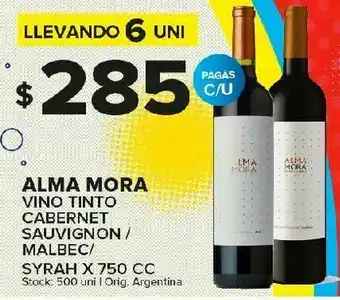 Carrefour Vino tinto alma mora 750cc oferta