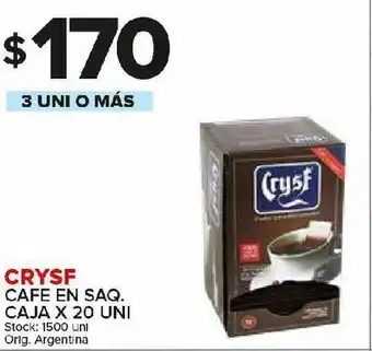 Cafe en saquitos 20 unidades crysf