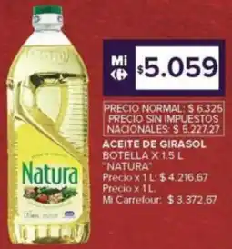 Carrefour Natura aceite de girasol botella oferta
