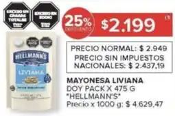 Carrefour Hellmann's mayonesa liviana doy pack oferta