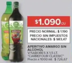 Carrefour Carrefour classic aperitivo amargo sin alcohol v/sabores oferta