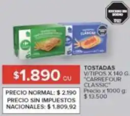 Carrefour Carrefour classic tostadas v/tipos oferta