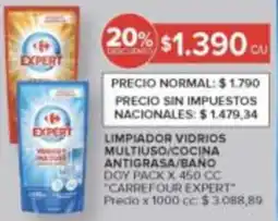 Carrefour Carrefour expert limpiador vidrios multiuso/cocina antigrasa/baño doy pack oferta