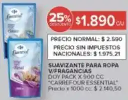 Carrefour Carrefour essential suavizante para ropa v/fragancias doy pack oferta