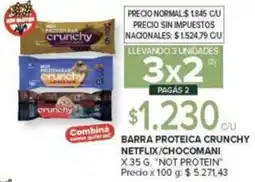 Carrefour Not protein barra proteica crunchy netflix/chocomani oferta