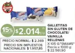 Carrefour Smams galletitas sin gluten de chocolate/ vainilla rellenas oferta