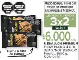 Carrefour Not burger medallón premium flow pack oferta