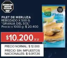 Carrefour Granja del sol filet de merluza rebozado oferta