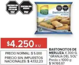Carrefour Granja del sol bastoncitos de merluza oferta