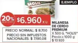 Carrefour Holis milanesa de cerdo premium oferta