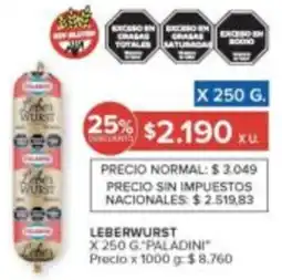 Carrefour Leberwurst paladini oferta