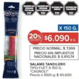 Carrefour Cagnoli salame tandilero tipo fuet oferta