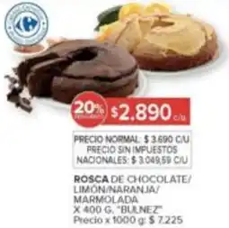 Carrefour Bulnez rosca de chocolate/ limon/naranja marmolada oferta