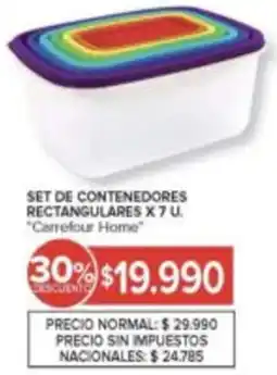 Carrefour Carrefour home set de contenedores rectangulares oferta