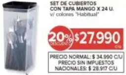 Carrefour Habitual set de cubiertos con tapa mango oferta