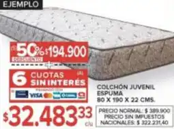 Carrefour Colchón juvenil espuma oferta