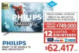 Carrefour Philips smart tv 58" oferta