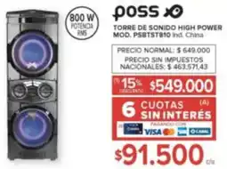 Carrefour Poss torre de sonido high power oferta