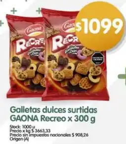 Supermercados Buenos Días Gaona galletas dulces surtidas recreo oferta