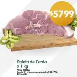 Supermercados Buenos Días Paleta de cerdo oferta