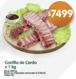 Supermercados Buenos Días Costilla de cerdo oferta