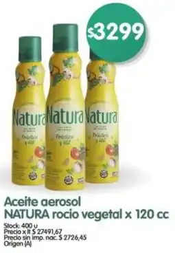 Supermercados Buenos Días Natura aceite aerosol rocio vegetal oferta