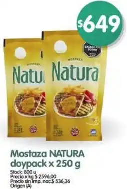 Supermercados Buenos Días Natura mostaza doypack oferta