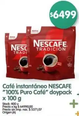 Supermercados Buenos Días Nescafé café instantáneo 100% puro café doypack oferta