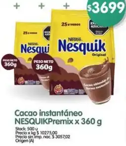 Supermercados Buenos Días Nestlé nesquik cacao instantáneo premix oferta