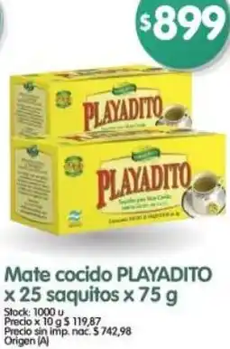 Supermercados Buenos Días Playadito mate cocido oferta