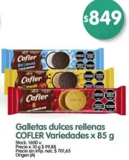 Supermercados Buenos Días Cofler galletas dulces rellenas variedades oferta