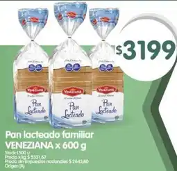 Supermercados Buenos Días Veneziana pan lacteado familiar oferta