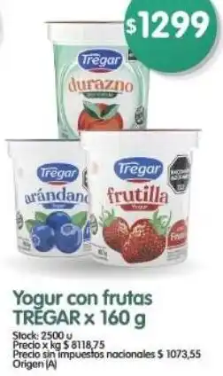 Supermercados Buenos Días Tregar yogur con frutas oferta