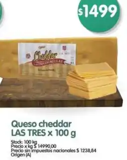 Supermercados Buenos Días Las tres queso cheddar oferta