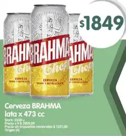 Supermercados Buenos Días Brahma cerveza lata oferta