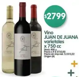 Supermercados Buenos Días Juan de juana vino varietales oferta