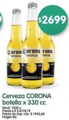 Supermercados Buenos Días Corona cerveza botella oferta