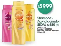 Supermercados Buenos Días Sedal shampoo- acondicionador oferta