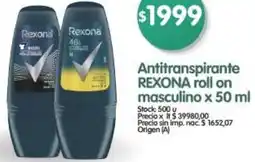 Supermercados Buenos Días Rexona antitranspirante roll on masculino oferta